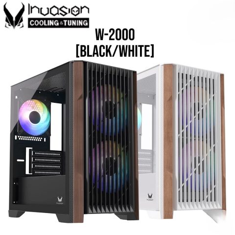 INVASION W-2000 Wood Front Panel M-ATX Gaming Casing (3 AURORA FAN MOBO SYNC) - Zapcart Technology Qatar