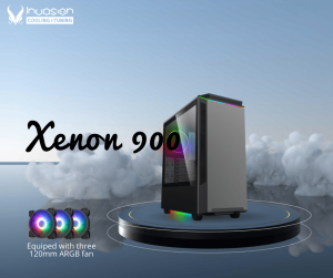 Invasion Xenon-900 ATX Mid Tower Tempered Glass Gaming Casing (With 3 ARGB FAN) - Zapcart Technology Qatar