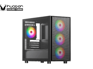 INVASION XY-200 M-ATX PC CASE BLACK (With 4 AURORA FAN MOBO SYNC) - Zapcart Technology Qatar
