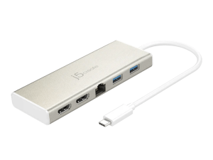 j5create JCD381 USB Type-C™ Dual HDMI Mini Dock-Ethernet/ USB 3.1 HUB / PD2.0 - Zapcart Technology Qatar