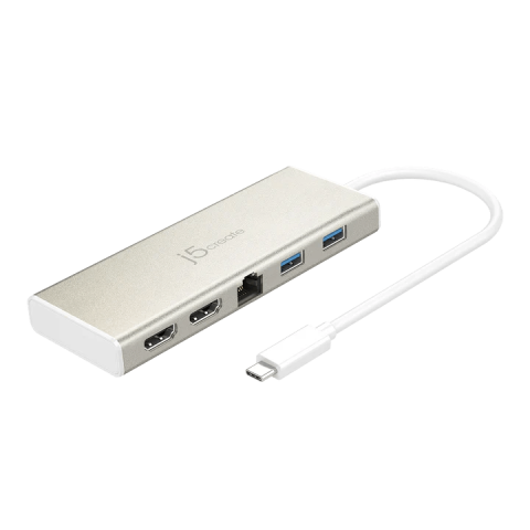 j5create JCD381 USB Type-C™ Dual HDMI Mini Dock-Ethernet/ USB 3.1 HUB / PD2.0 - Zapcart Technology Qatar