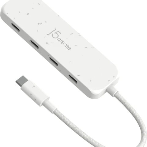 j5create JCH345EW Eco-Friendly USB-C® to 4-Port Type-C Gen 2 Hub (White) - Zapcart Technology Qatar