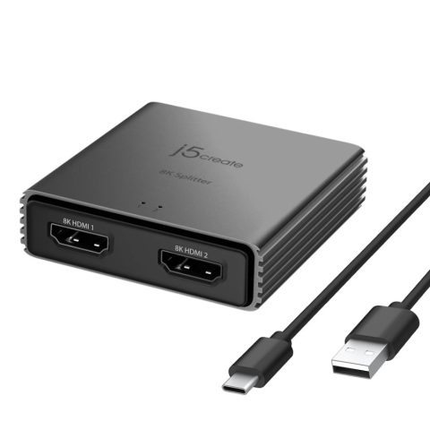j5create JDSH812 8K HDMI™ 2.1 2-Way Splitter (1 8K@60Hz HDMI in , 2 8K@60Hz HDMI Out, Audio Support DTS-HD/Dolby® True HD /LPCM7.1/DTS/Dolby®-AC3/DSD, HDR 10 / HDR 10+ / Dolby Vision® / HLG) - Zapcart Technology Qatar