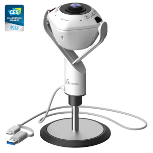 J5create JVU368 360° Meeting AI Webcam (1080P 30fps, 360 Video conference, 6 display mode setting, Adjustable View Touch Bar, AI Tracking, Build-in Mic, USB-A/C Plug and Play) - Zapcart Technology Qatar