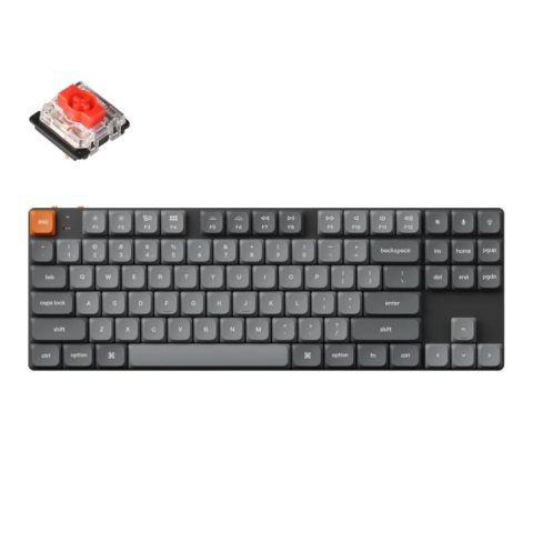 Keychron K1 Max ANSI 80% TKL 87 Key Black Full Assembled - Red Switch RGB Hot-Swap Gateron low profile Mechanical BT/2.4GHz/Wired Low Profile &QMK/VIA keyboard - Zapcart Technology Qatar