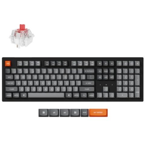Keychron K10 Max ANSI Full Size 108 Key Black Full Assembled V RGB Backlight Hot-Swap Keychron Super Red BT/2.4GHz/Wired Normal Profile QMK Custom Keyboard - Zapcart Technology Qatar