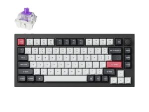 Keychron Q1 HE ANSI 75% layout 82 Key Full Assembled Knob Purple RGB Hot-Swap BT/2.4GHz/Wired Hall effect keyboard - Zapcart Technology Qatar