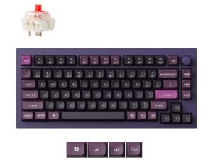 Keychron Q1 Max ANSI 75% layout 81 Key Purple Full Assembled Knob Red Switch RGB Hot-Swap BT/2.4GHz/Wired Normal Profile QMK Custom Keyboard - Zapcart Technology Qatar