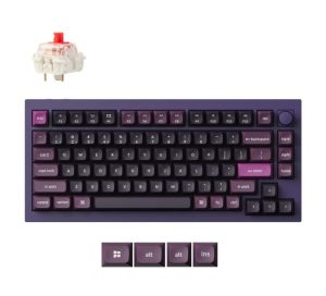 Keychron Q1 Max ANSI 75% layout 81 Key Purple Full Assembled Knob Red Switch RGB Hot-Swap BT/2.4GHz/Wired Normal Profile QMK Custom Keyboard - Zapcart Technology Qatar