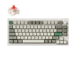Keychron Q1 Max ANSI 75% layout 81 Key Shell White Full Assembled Knob Red Switch RGB Hot-Swap BT/2.4GHz/Wired Normal Profile QMK Custom Keyboard - Zapcart Technology Qatar