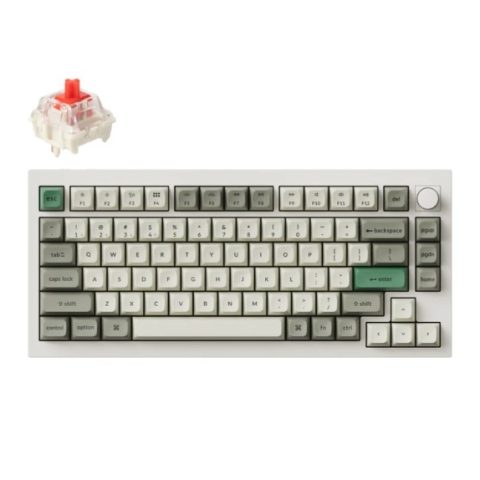 Keychron Q1 Max ANSI 75% layout 81 Key Shell White Full Assembled Knob Red Switch RGB Hot-Swap BT/2.4GHz/Wired Normal Profile QMK Custom Keyboard - Zapcart Technology Qatar