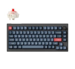 Keychron V1 Max ANSI 75% layout 84 Key Carbon Black RGB Hot-Swap BT/2.4GHz/Wired Normal Profile QMK Custom Keyboard - Zapcart Technology Qatar