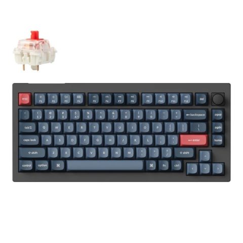 Keychron V1 Max ANSI 75% layout 84 Key Carbon Black RGB Hot-Swap BT/2.4GHz/Wired Normal Profile QMK Custom Keyboard - Zapcart Technology Qatar