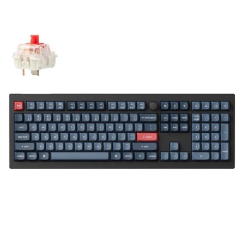 Keychron V6 Max ANSI Full Size 104 Key Carbon Black RGB Hot-Swap BT/2.4GHz/Wired Normal Profile QMK Custom Keyboard - Zapcart Technology Qatar
