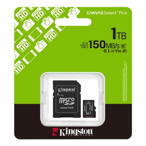 Kingston SDCS3 microSDXC Canvas Select Plus Gen3 100MB/s A1 Card + Adapter - Zapcart Technology Qatar