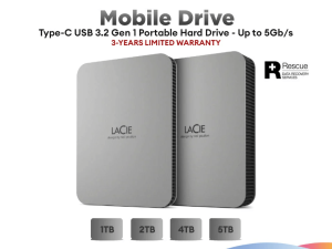 LACIE MOBILE DRIVE V2 USB-C WITH RESCUE (MOON SILVER) - Zapcart Technology Qatar
