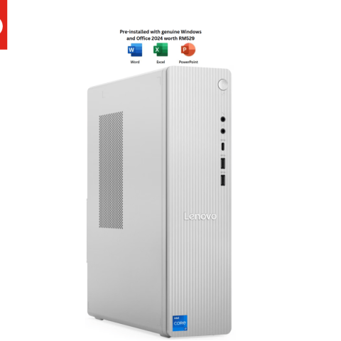 Lenovo IdeaCentre Tower 08IRH9 90XW008EMI SFF (8.2L) PC Desktop Cloud Grey (Ci3-1315U, 8GB D5, 512GB SSD, Intel UHD, H&S, W11) - Zapcart Technology Qatar