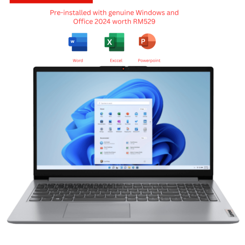 Lenovo IdeaPad 1 15AMN7 82VG00YDMJ 15.6" FHD Laptop Cloud Grey ( AMD Athlon Silver 7120U, 8G D5, 512G SSD, Radeon 610M, H&S, W11) - Zapcart Technology Qatar