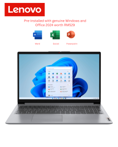Lenovo IdeaPad 1 15IJL7 [82LX00FAMJ/82LX00FBMJ]15.6" FHD Laptop (Celeron N4500, 8GB, 512GB SSD, Intel, W11, HS+M365) - Zapcart Technology Qatar