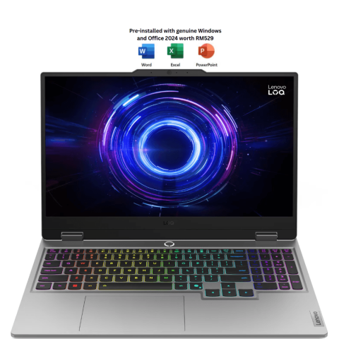 Lenovo LOQ 15IRX10 83JE00W3MJ 15.6" FHD Luna Grey (i7-14700HX, 16GB D5, 512GB SSD, NV RTX5060 8GB, H&S, W11) - Zapcart Technology Qatar
