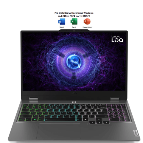 Lenovo LOQ 15IRX9 83DV01BTMJ 15.6" FHD Luna Grey (i5-13450HX, 16GB D5, 512GB SSD, NV RTX4050 6GB, H&S, W11) - Zapcart Technology Qatar