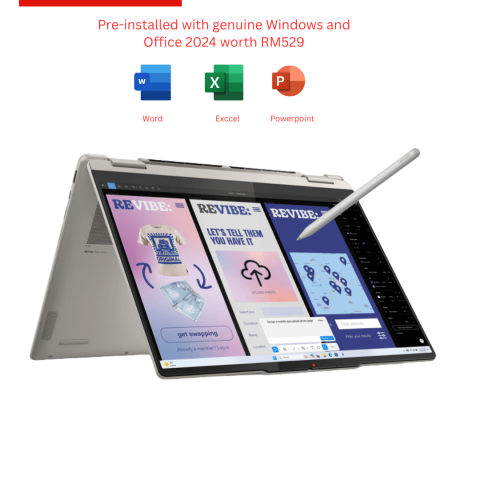 Lenovo Yoga 7 14ILL10 83JQ004YMJ 14" WUXGA OLED 2-in-1 Touch Laptop (Ultra 5 226V, 16GB, 512GB SSD, Intel, W11, HS+M365) - Zapcart Technology Qatar