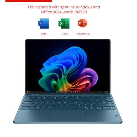 Lenovo Yoga Slim 9 14ILL10 83CX0013MJ 14" 4K WQUXGA Touch Laptop Tidal Teal (CU7-258V, 32GB, 1TB SSD, Intel Arc, W11, HS+M365) - Zapcart Technology Qatar