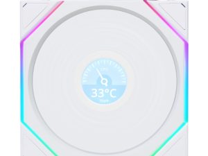LIAN LI UNI FAN TL WIRELESS LCD 120MM 1X FAN WHITE/ BLACK - Zapcart Technology Qatar