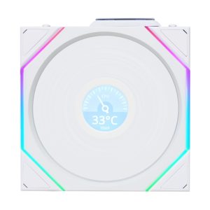 LIAN LI UNI FAN TL WIRELESS LCD 120MM 1X FAN WHITE/ BLACK - Zapcart Technology Qatar