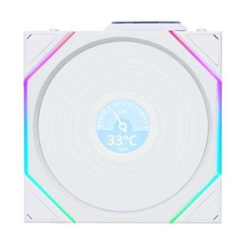 LIAN LI UNI FAN TL WIRELESS LCD 120MM 1X FAN WHITE/ BLACK - Zapcart Technology Qatar
