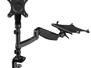 Loctek D5F2 Dual Arm Gas Spring Full Motion Desktop 10"-17.3" Laptop Mount & 17"-27" Monitor Mount - Zapcart Technology Qatar