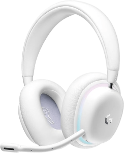 Logitech G735 Wireless Gaming Headset, Customizable LIGHTSYNC RGB Lighting, Lightspeed, Bluetooth, 3.5 MM Aux Compatible with PC, Mobile Devices, Detachable Mic - White Mist - Zapcart Technology Qatar