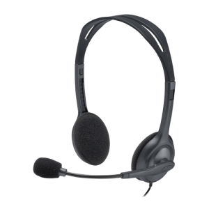 Logitech H111 Wired Headset, Stereo Headphones with Noise-Cancelling Microphone, 3.5 mm Audio Jack, PC/Mac/Laptop/Smartphone/Tablet - Black - Zapcart Technology Qatar