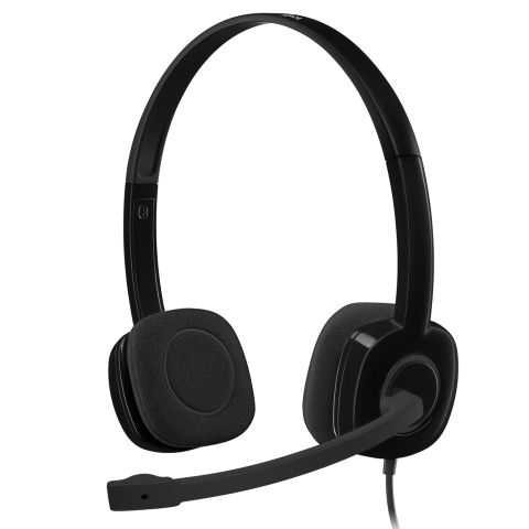 Logitech H151 Wired Headset, Stereo Headphones with Rotating Noise-Cancelling Microphone, 3.5 mm Audio Jack - Zapcart Technology Qatar