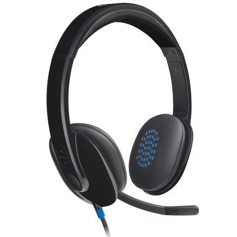 Logitech H540 Wired Headset, Stereo Headphone with Noise-Cancelling Microphone, USB, On-Ear Controls - Zapcart Technology Qatar