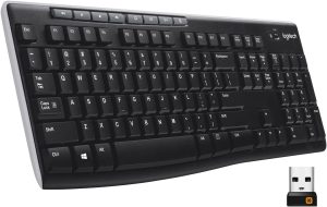 Logitech K270 Wireless Keyboard for Windows, 2.4 GHz Wireless, Full-Size, Number Pad, 8 Multimedia Keys, 2-Year Battery Life, Compatible with PC, Laptop - Zapcart Technology Qatar