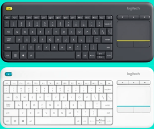 Logitech K400 Plus Wireless Touch TV Keyboard With Easy Media Control and Built-in Touchpad, HTPC Keyboard for PC-connected TV, Windows, Android, Chrome OS, Laptop, Tablet - Black/White - Zapcart Technology Qatar