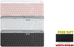 Logitech K580 Slim Multi-Device Wireless Keyboard for Chrome OS - Bluetooth/USB Receiver, Easy Switch, 24 Month Battery, Desktop, Tablet, Smartphone, Laptop Compatible - Zapcart Technology Qatar