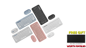 LOGITECH PEBBLE 2 COMBO Slim, multi-device Bluetooth® keyboard and mouse with customizable keys and button. - Zapcart Technology Qatar