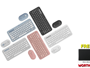 LOGITECH PEBBLE 2 COMBO Slim, multi-device Bluetooth® keyboard and mouse with customizable keys and button. - Zapcart Technology Qatar