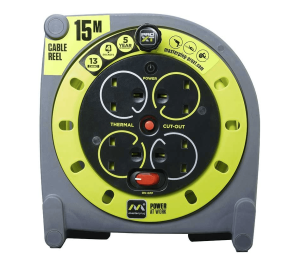 MASTERPLUG HMU15134SL-PX 15 Meter Case Reel, 4 Socket, GREEN - Zapcart Technology Qatar
