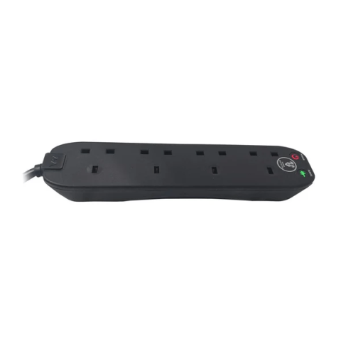 MASTERPLUG SRG42NB-MP 2 Meter Matt Black 4 Gang Surged Extension Lead - Zapcart Technology Qatar