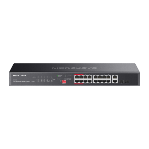 Mercusys MS120GP 20-Port Gigabit Rackmount Switch with 16-Port PoE+ - Zapcart Technology Qatar