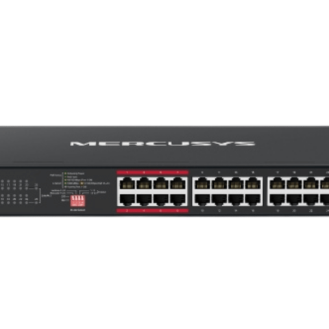Mercusys MS126CP 24-Port 10/100 Mbps + 2-Port Gigabit Rackmount Switch with 24-Port PoE+ - Zapcart Technology Qatar
