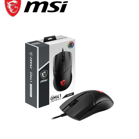 MSI Clutch GM41 Lightweight Gaming Mouse, 16,000 DPI, 60M Omron Switches, RGB Mystic Light, 6 Programmable Buttons, PC/Mac - Zapcart Technology Qatar
