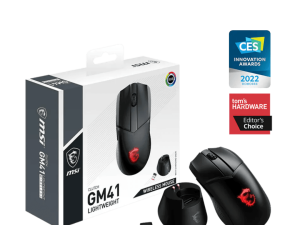 MSI Clutch GM41 Lightweight Wireless Gaming Mouse & Charging Dock, 20,000 DPI, 60M Omron Switches, Fast-Charging 80Hr Battery, RGB Mystic Light, 6 Programmable Buttons, PC/Mac - Zapcart Technology Qatar