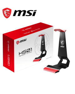 MSI HS01 Gaming Headset Stand 'Black with Red, Solid Metal Design, non slip base, Cable Organiser, Mobile holder' - Zapcart Technology Qatar