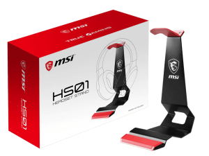 MSI HS01 Gaming Headset Stand 'Black with Red, Solid Metal Design, non slip base, Cable Organiser, Mobile holder' - Zapcart Technology Qatar