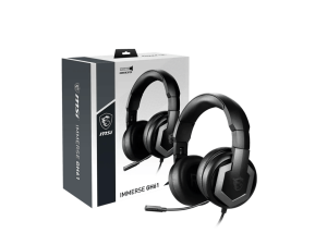 MSI Immerse GH61 Gaming Headset, Hi-Res Virtual 7.1 Surround Sound, Built-in ESS DAC & AMP, 3D Audio, Swappable Ear Cushions, 3.5mm Jack/USB, Carrying Case Included, PC/Mac/PS4/Xbox - Zapcart Technology Qatar
