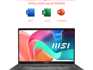 MSI Modern 15 F1MG-1204 14" FHD Business and Productivity Laptop Platinum Gray (C5-120U, 16GB D4, 512GB SSD, Intel, H&S, W11) - Zapcart Technology Qatar